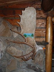 Antler art at Moose Creek Lodge, Yukon Territory