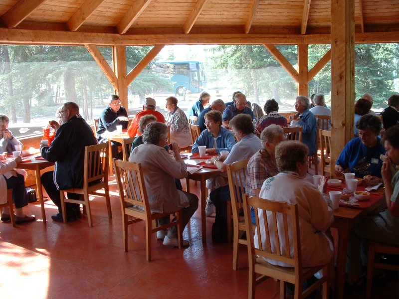 The gazebo at Moose Creek Lodge.